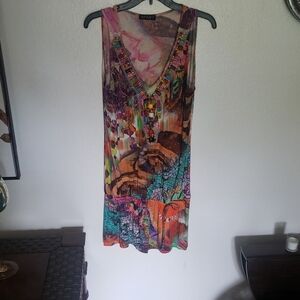 Multicolor V-Neck Women's Tank Top